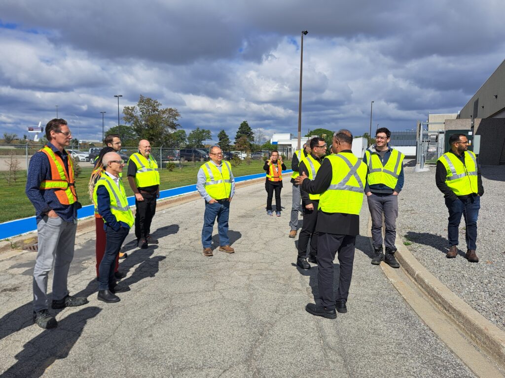 group outside on M-C tour